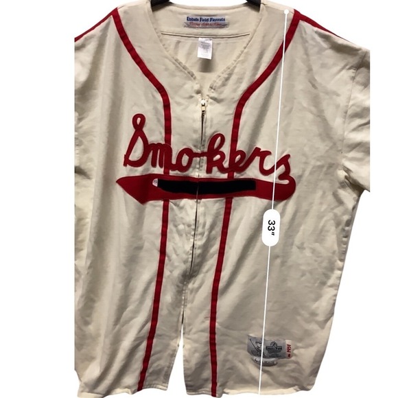 Ebbets Field Flannels Tampa Smokers 1951 Baseball Jersey Zip Up Mens 3XL Cream - Picture 7 of 8